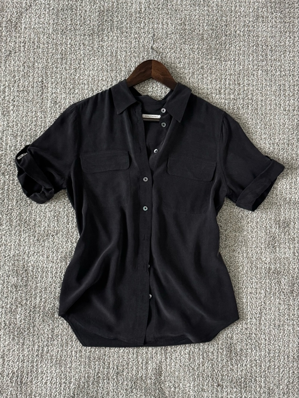 Silk Equipment Short Sleeve Button Down Blouse